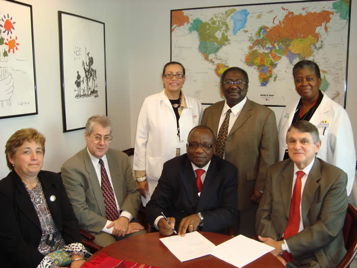 Dr. Yaw Bio with Dr. Javier Escobar and members of the Global Health Steering Committee