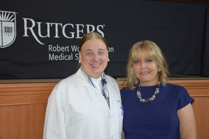 Dr. Gloria A. Bachmann, professor and interim chair of Rutgers Robert Wood Johnson Medical School's Department of Obstetrics, Gynecology and Reproductive Sciences, and director of its Women's Health Institute, stands with Mary Jo Codey, former First Lady 