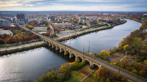 Aerial of New Brunswick, New Jersey