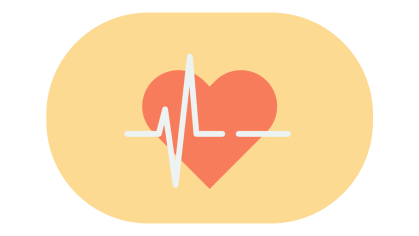 A heart and heartbeat icon illustrating health care