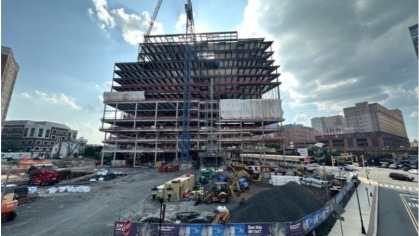 Photo of construction of the new Helix building in New Brunswick