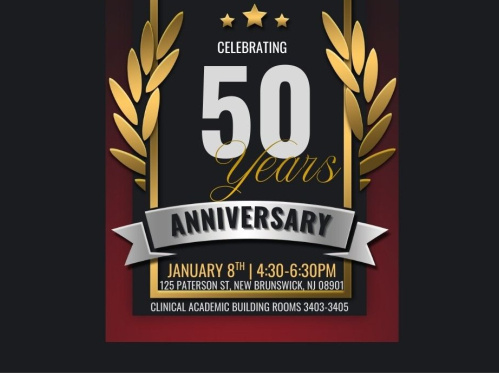 Pediatrics 50th Anniversary Flyer for January 8, 2025 from 4:30 to 6:30 pm