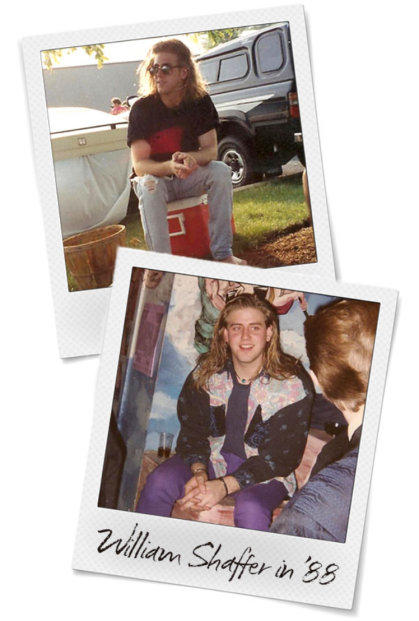 Polaroid photos of William Shaffer, MD ’04 when he was in a band in the '80s