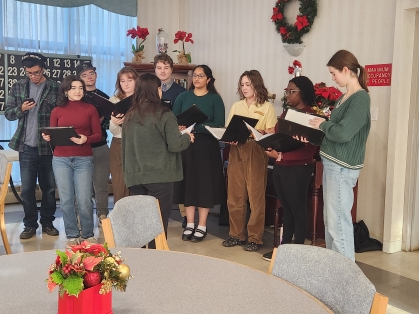 Rutgers Choirs Caroling at Sterling Village Senior Building