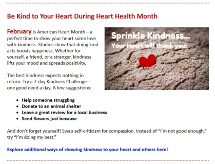 Be Kind to Your Heart during Heart Health Month