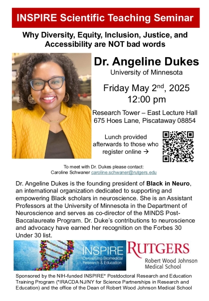 May 2 2025 INSPIRE Seminar Dr. Angeline Dukes