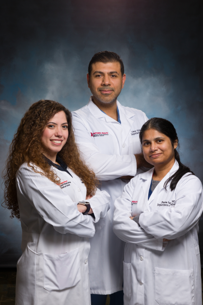 Picture of three pathology residents, Aljaboori, Baaklini, Nandi