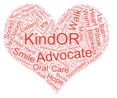 Drawn heart image with the words KindOR Advocate