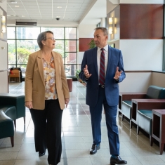 Dean Amy Murtha and Parker Health Group President and CEO Roberto Muñiz; Photo by Anthony Grippa