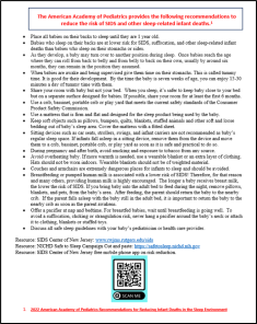 Safe Sleep Guidelines Summary Sheet